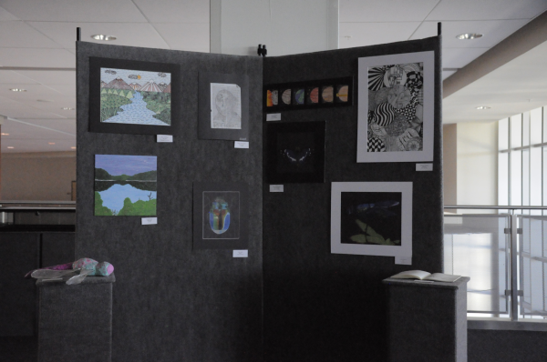 A sneak peak at the work hung in the art showcase in the Performing Arts Center on Monday, Dec. 16, 2024.